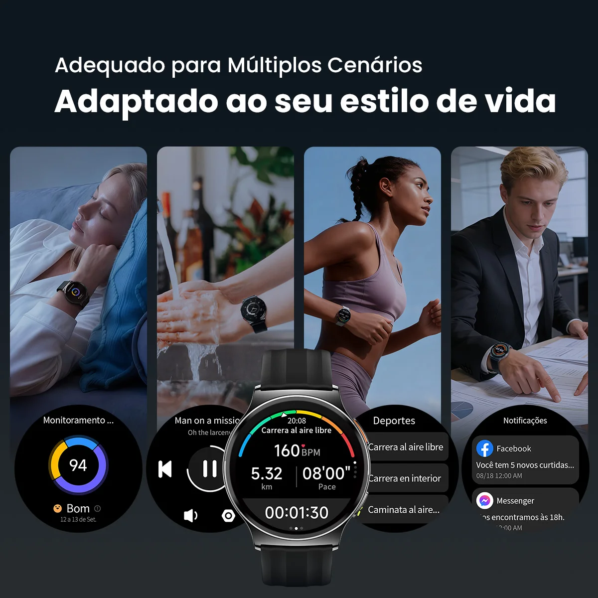 HAYLOU Solar Lite 2 Smartwatch 1.43 ''AMOLED Display 24h Monitoramento de Saúde Mais de 150 Modos Esportivos Chamadas de Voz Relógio Inteligente 1ATM - Imagem 5