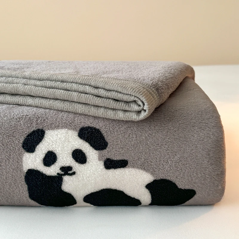 Cobertor de Veludo Leite com Estampa de Panda para Cama Queen Size, Manta Macia e Confortável para Sofá, Lençol de Flanela Quente Primavera 2026 - Imagem 4