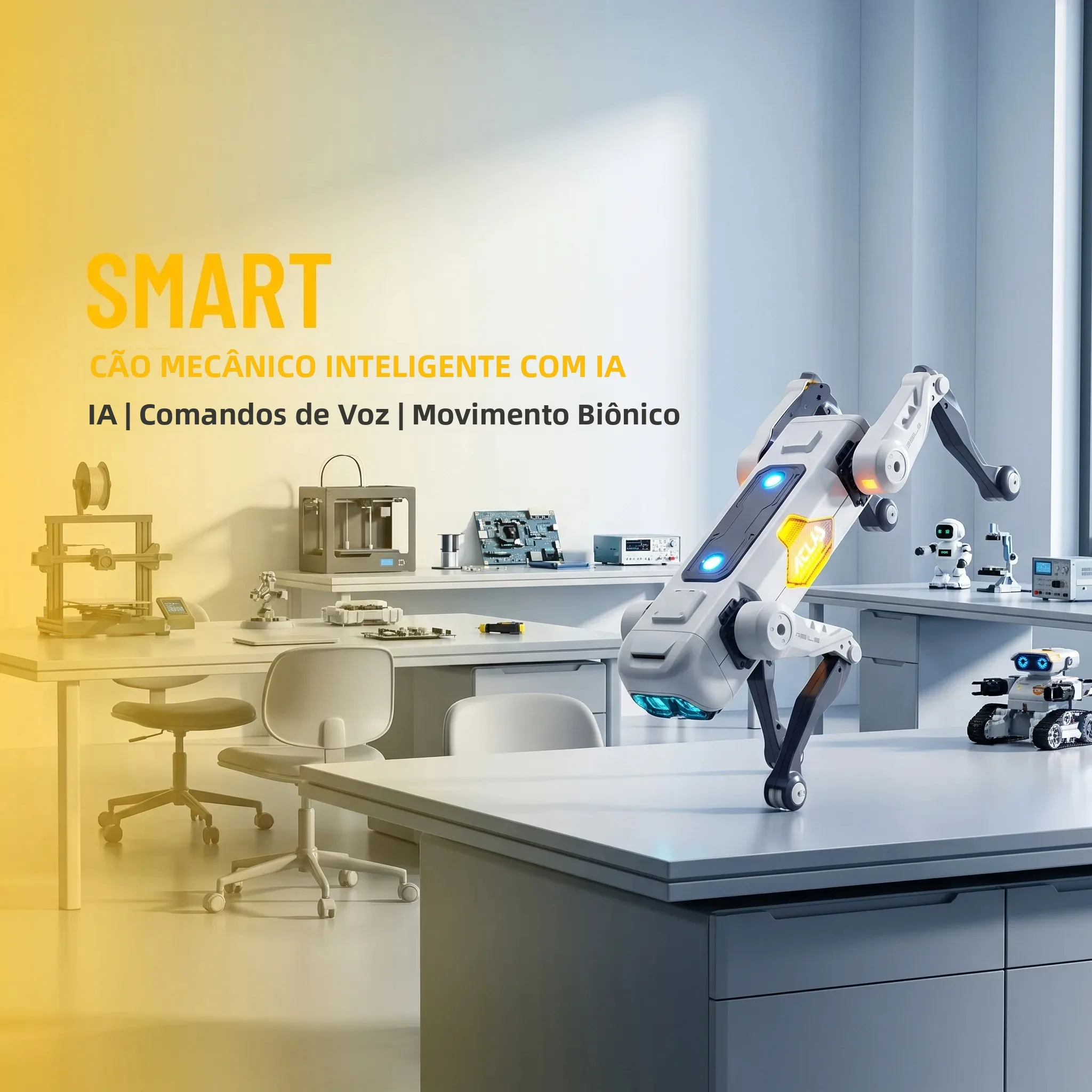 Cão Robô Inteligente com IA, Controle por Voz e APP, Programação, Dança, Canto, Bateria de 1200mAh para Presente e Companheiro Infantil - Imagem 3