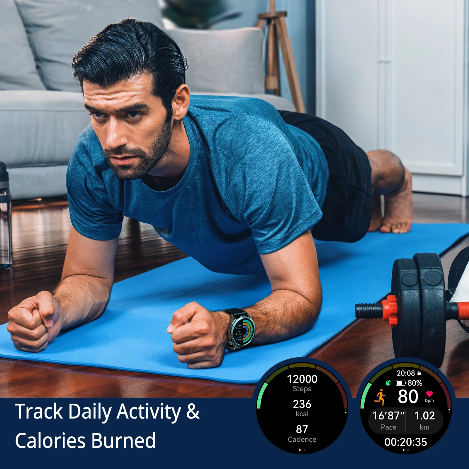 Smartwatch AIWR Peps 1R com tela HD AMOLED de 1,43 polegadas AI enfrenta chamadas Bluetooth 24/7 monitoramento 5ATM à prova d'água compatibilidade total - Imagem 3