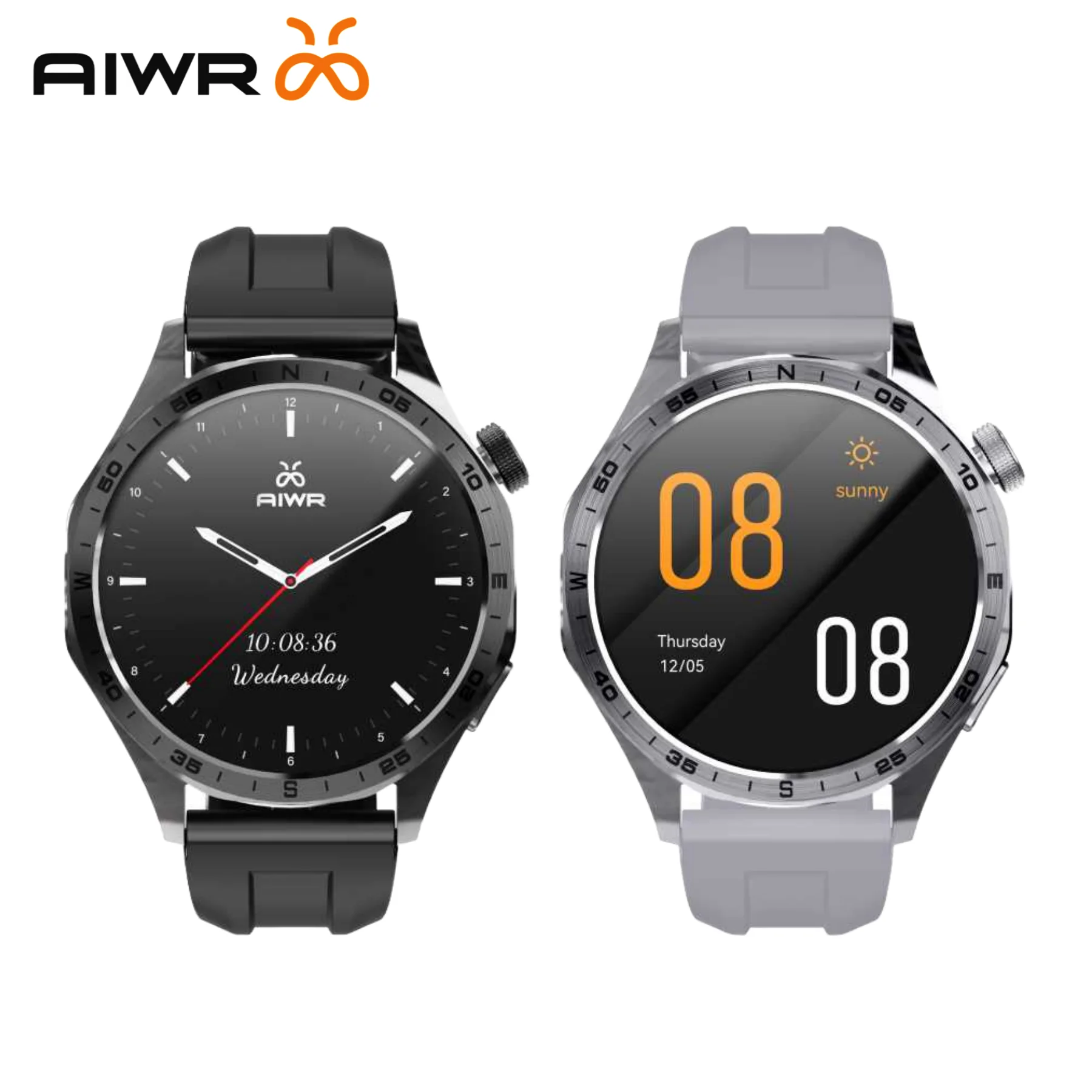 Smartwatch AIWR Peps 1R com tela HD AMOLED de 1,43 polegadas AI enfrenta chamadas Bluetooth 24/7 monitoramento 5ATM à prova d'água compatibilidade total
