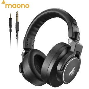 Fones de Ouvido de Estúdio MAONO MH700 para Mixagem e DJ, Headphone Profissional com Driver de 50mm, Headset com Fio para Gravação e Podcast