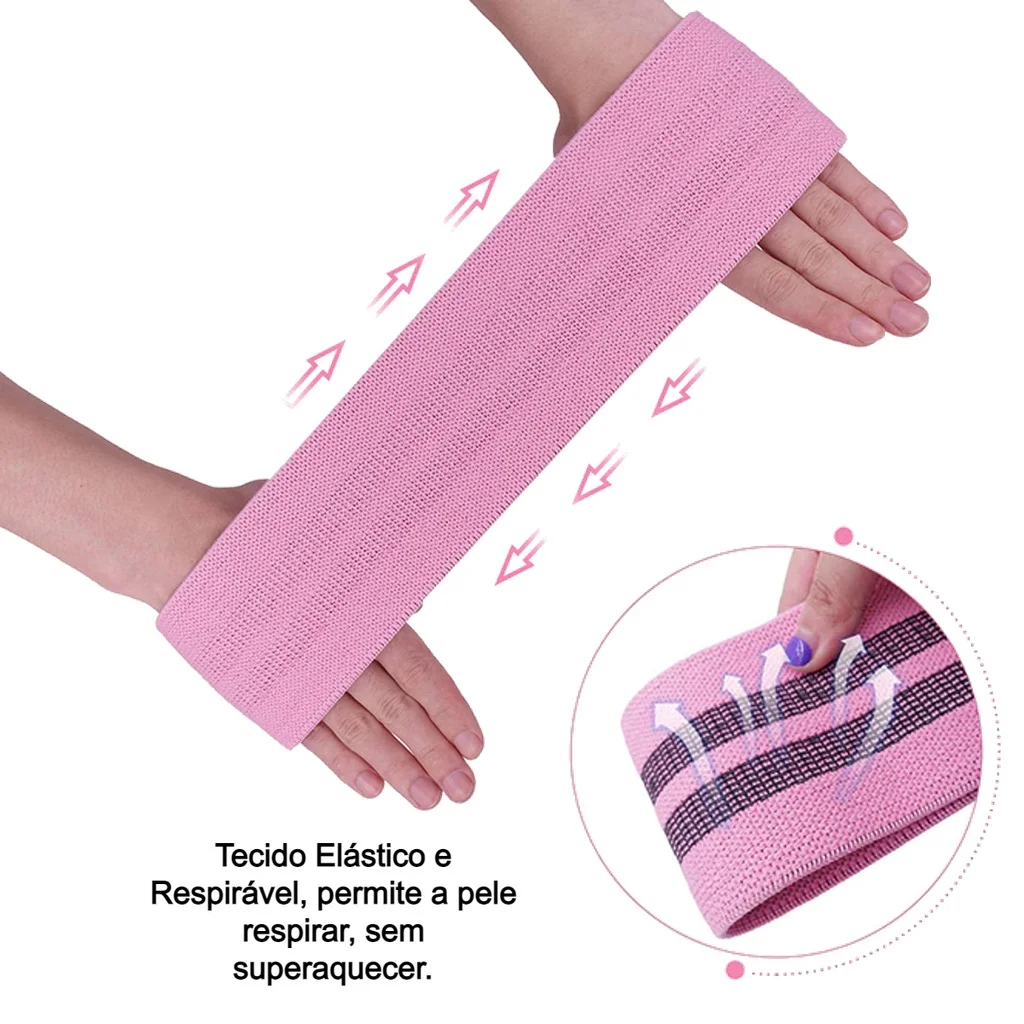 Kit Faixas De Resistência 3 Níveis Para Glúteos Pernas Elástico Antiderrapante Exercícios Diários Fitness - Imagem 5