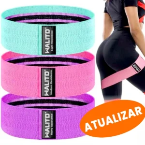 Kit Faixas De Resistência 3 Níveis Para Glúteos Pernas Elástico Antiderrapante Exercícios Diários Fitness