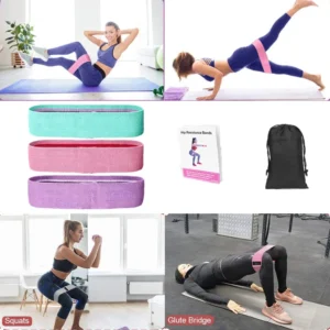 Kit 3 Faixas de Resistência para Glúteos e Pernas Treino em Casa Pilates e Fitness Níveis de Dificuldade Diferentes