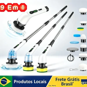 Escova de Limpeza Giratória Sem Fio Multiuso – Para Casa, Escritório e Áreas Externas