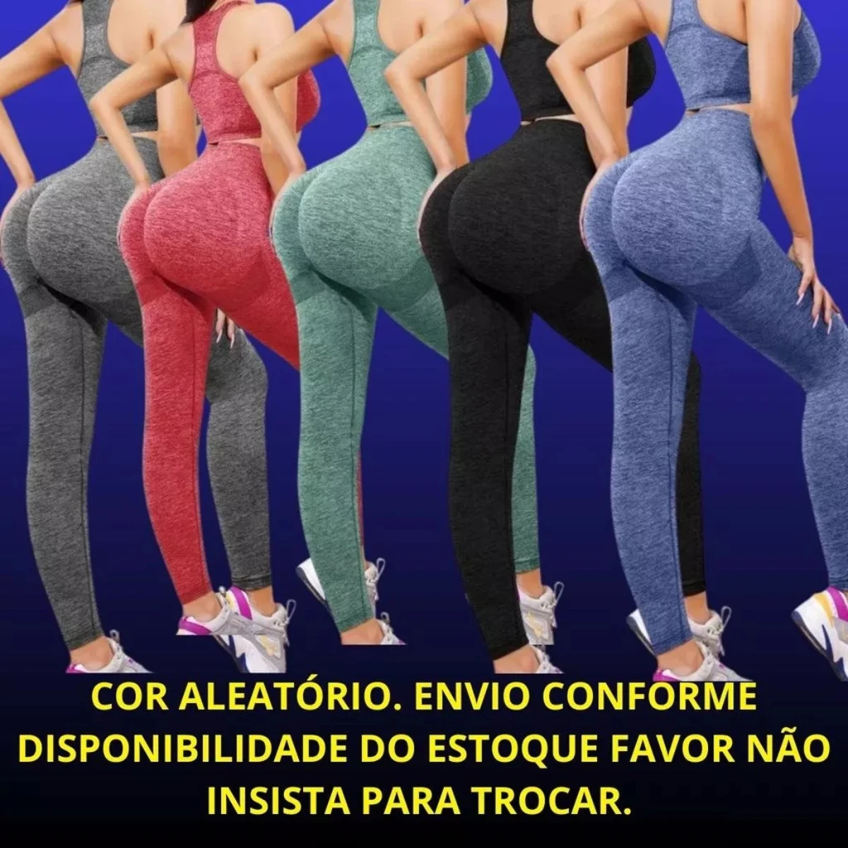 Conjunto de Academia Feminino Legging Levanta Bumbum e Top Nadador com alta Elasticidade - Imagem 6
