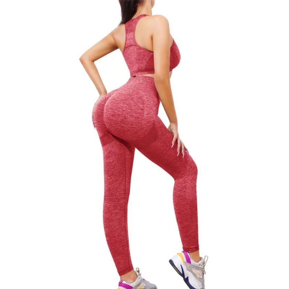Conjunto de Academia Feminino Legging Levanta Bumbum e Top Nadador com alta Elasticidade - Imagem 3