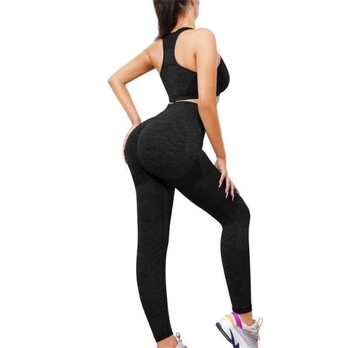 Conjunto de Academia Feminino Legging Levanta Bumbum e Top Nadador com alta Elasticidade - Imagem 5