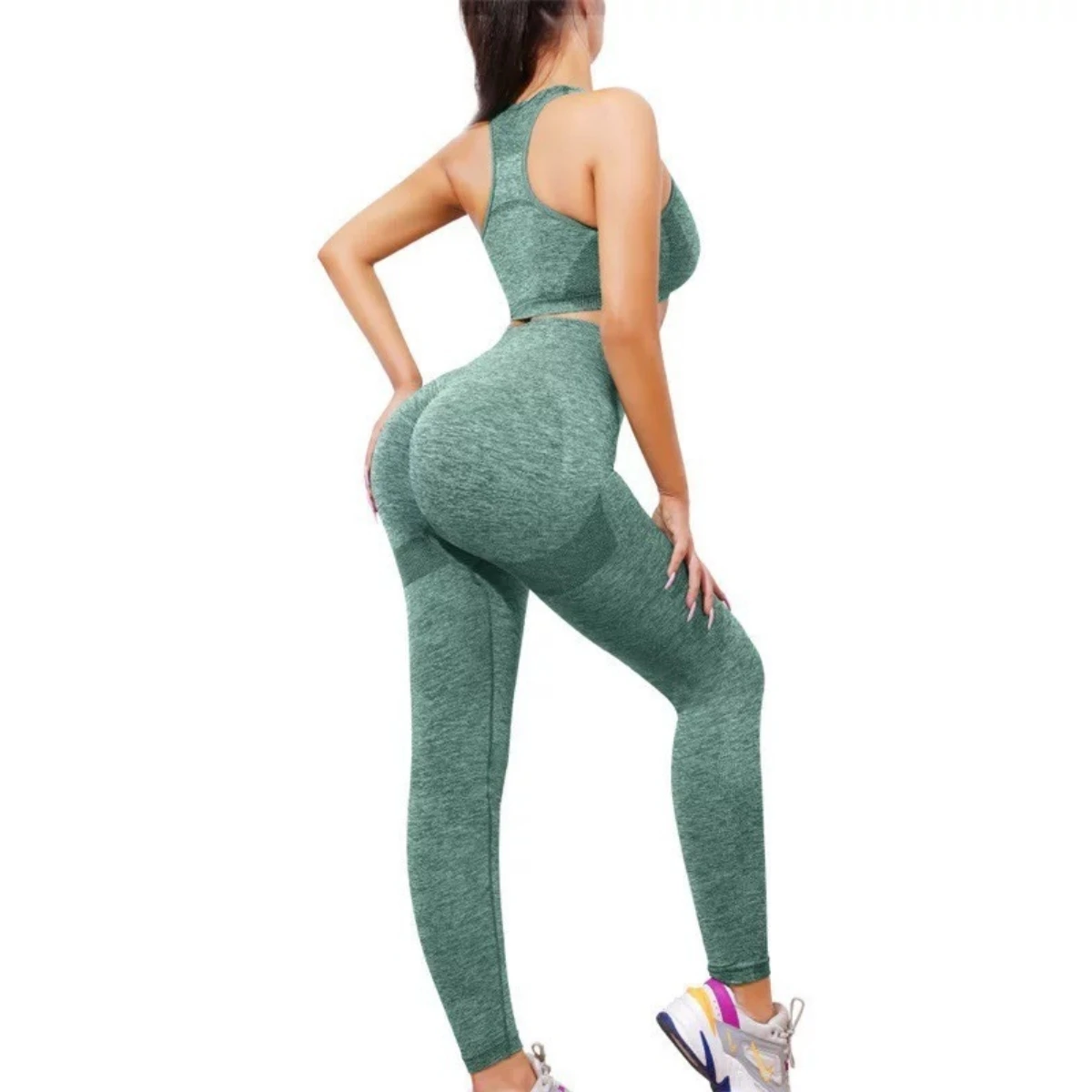 Conjunto de Academia Feminino Legging Levanta Bumbum e Top Nadador com alta Elasticidade - Imagem 4