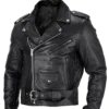Jaqueta de Couro PU Masculina Slim Fit Motociclista com Gola