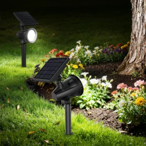 Luminária Solar Externa Intelamp: Refletor de LED de Alto Brilho para Jardim, Quintal, Árvores e Caminhos - À Prova D'água