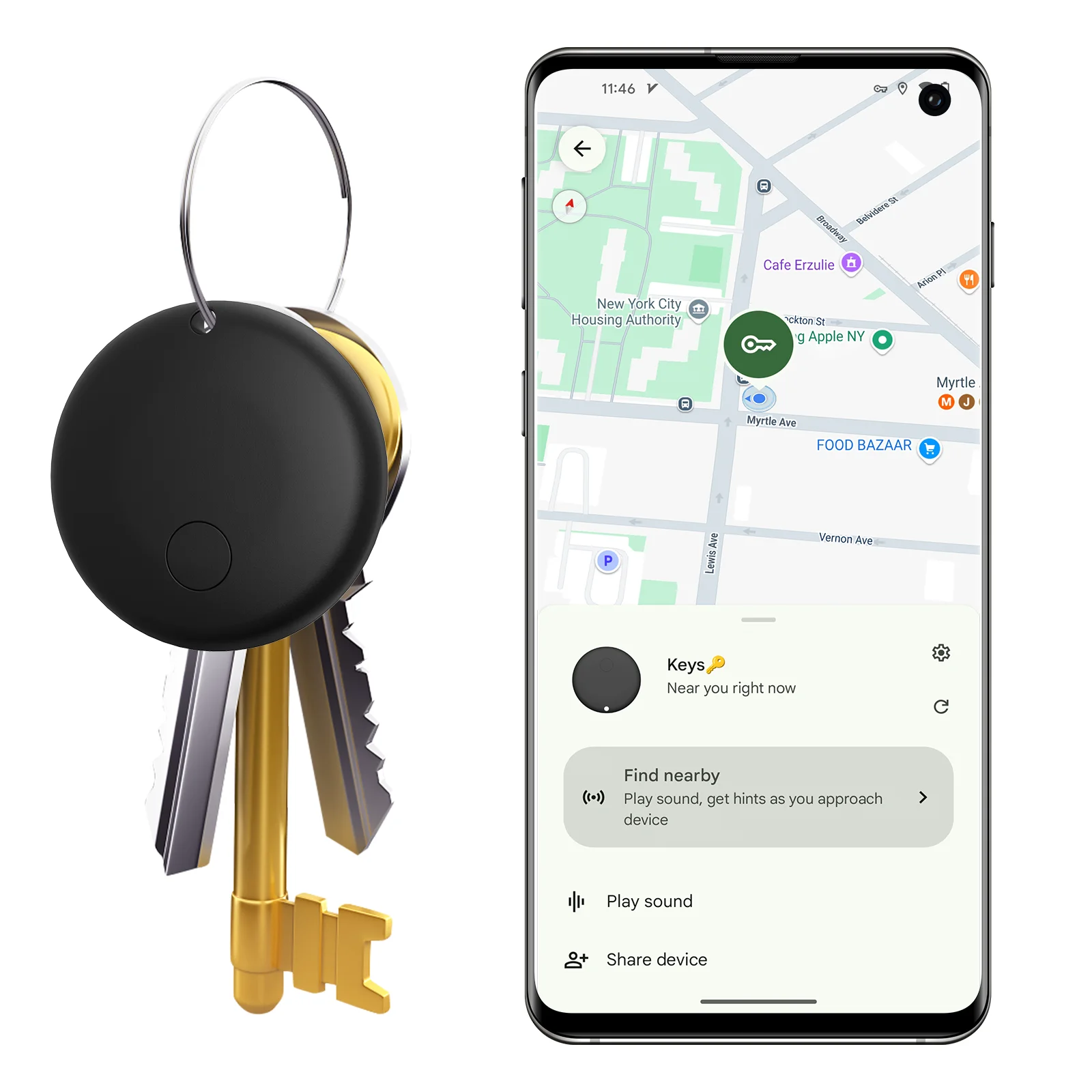 Mini Tag Rastreadora Smart Bluetooth Compatível com Google Find My