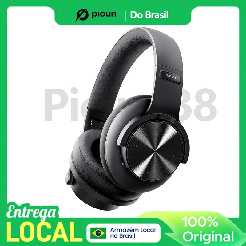 Picun B8 Bluetooth Headphones 120H Playtime Headset Wireless Bluetooth 3EQ Mode Low Latency Hands-Free Calls Over Ear Headphones