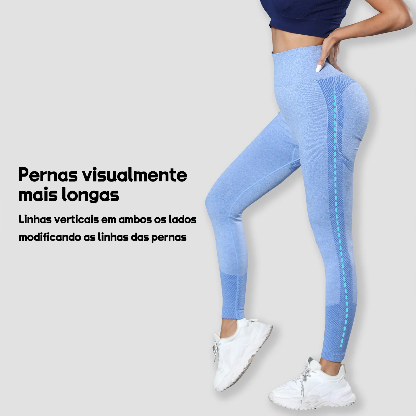 Conjunto de Yoga Feminino: Calça Pantalona Wide Leg Confortável - Imagem 3