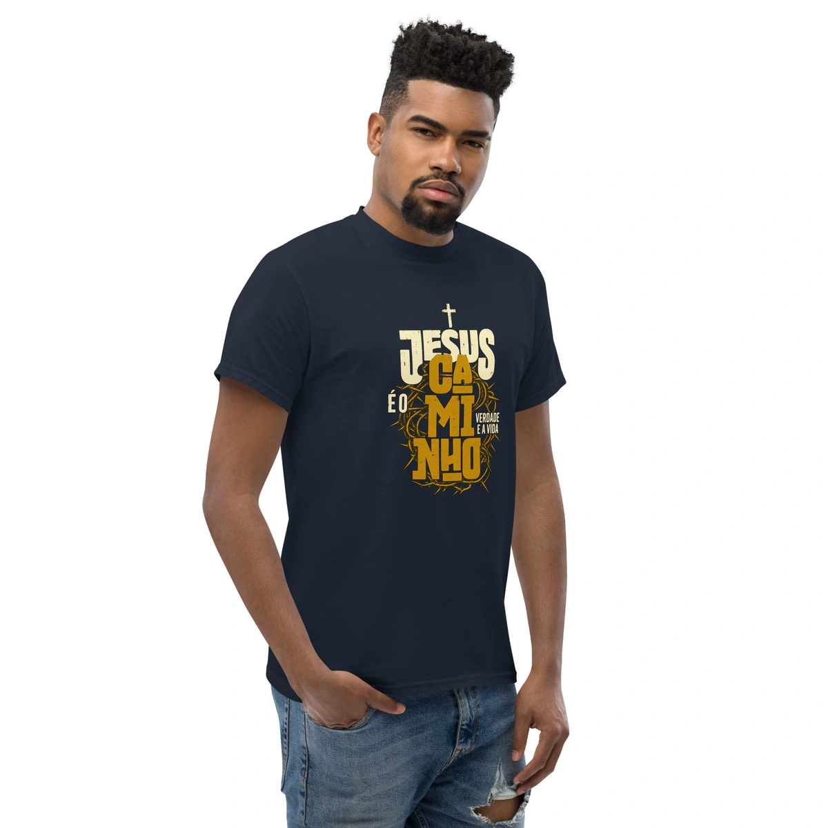 Camiseta Masculina Jesus Caminho Verdade e Vida - Imagem 12