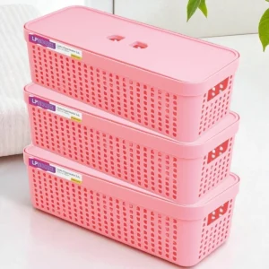Kit 3 Caixas Organizadoras 3,6L com Tampa Empilhável Multiuso LP House