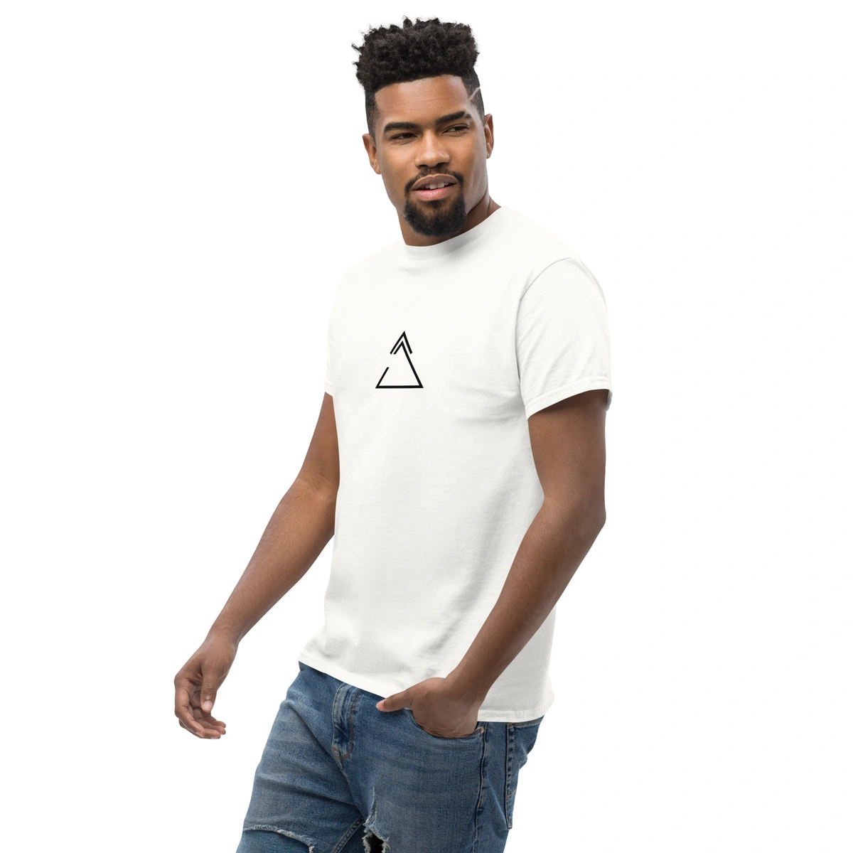 Camiseta Masculina Triângulo Geométrico - Imagem 12