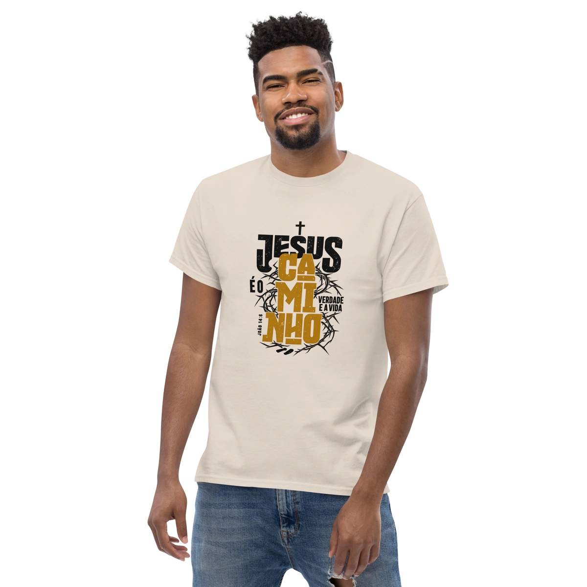 Camiseta Masculina Jesus Caminho Verdade e Vida - Imagem 4