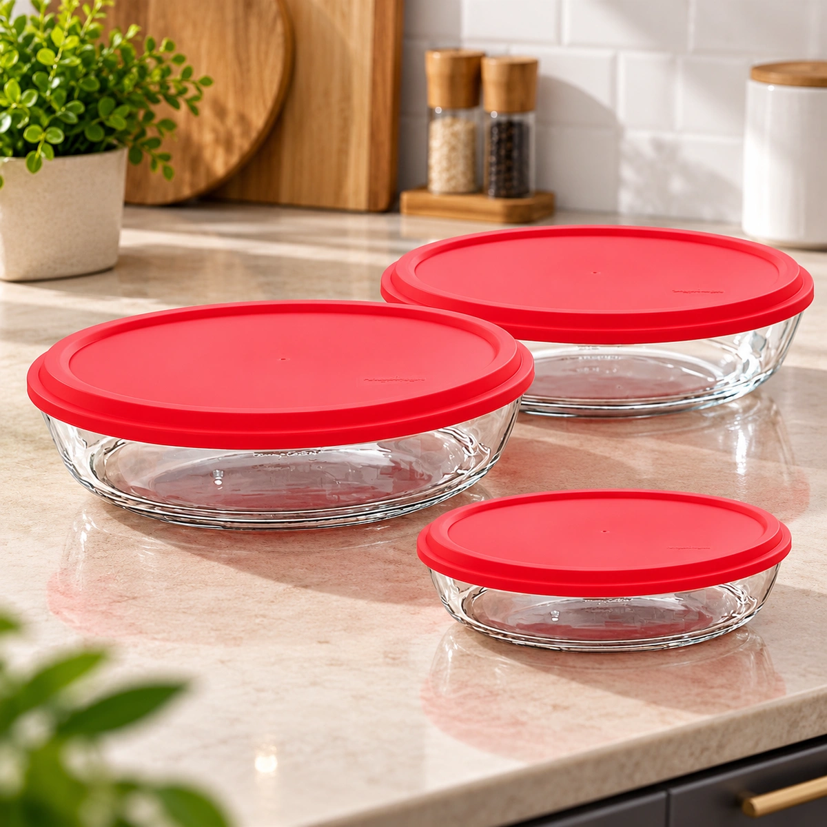Kit 3 Travessas Ovais Marinex Original Vidro Refratário 2,4L e 1,6L