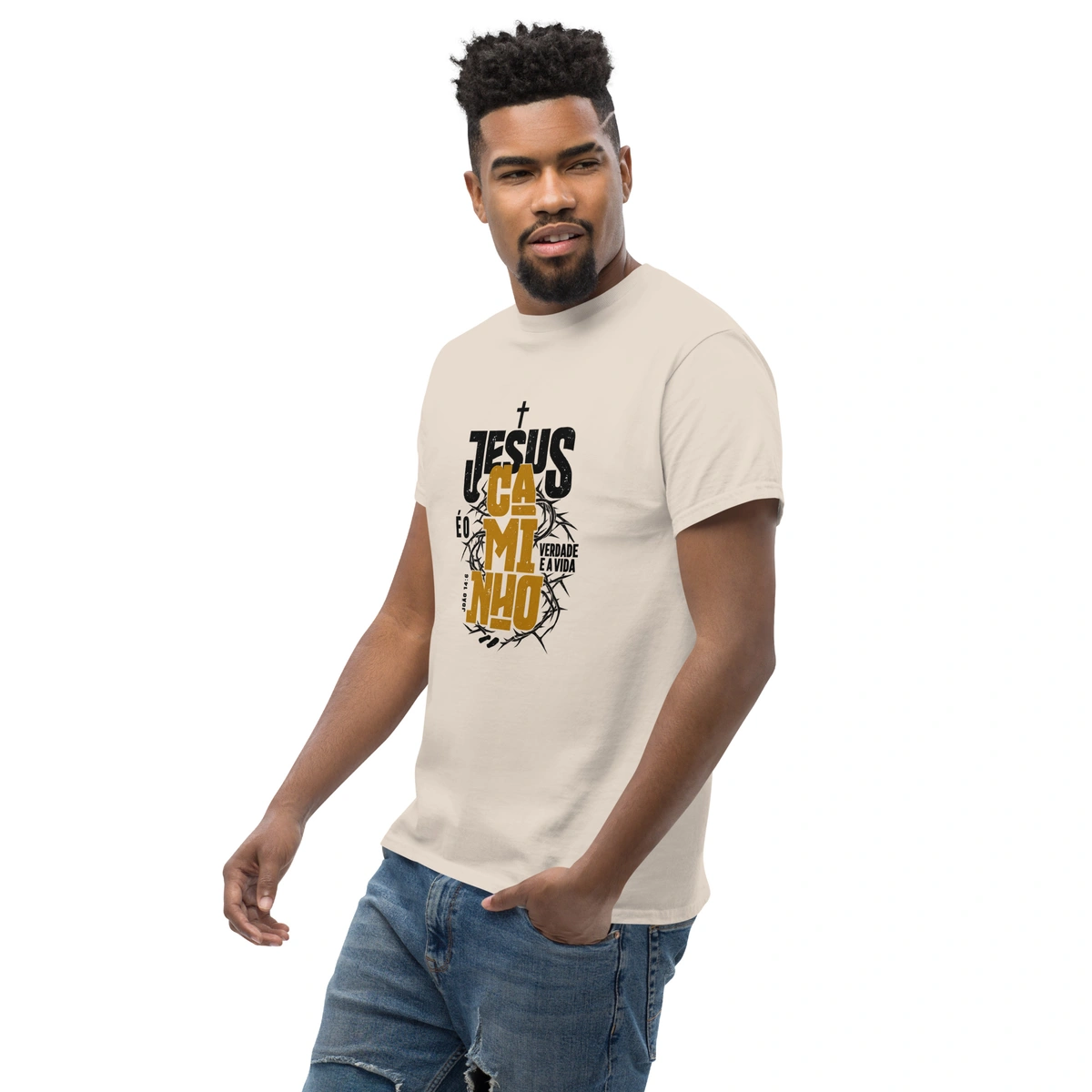 Camiseta Masculina Jesus Caminho Verdade e Vida - Imagem 6