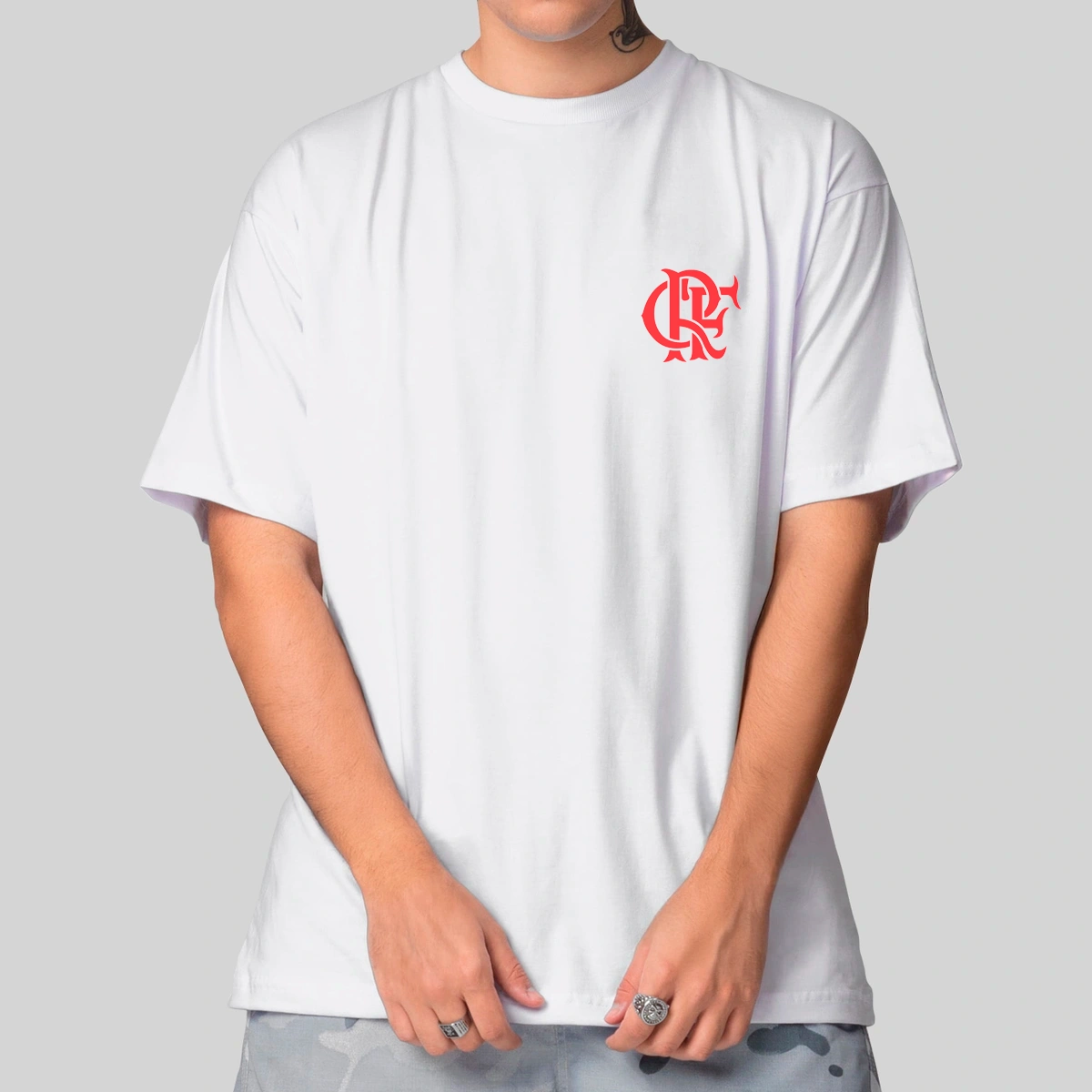 Camiseta Masculina Oversized Flamengo - Imagem 5