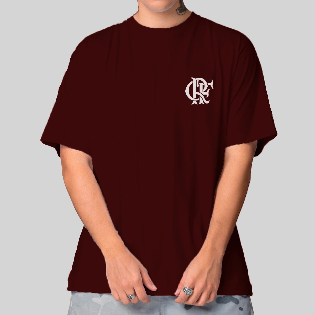Camiseta Masculina Oversized Flamengo - Imagem 13