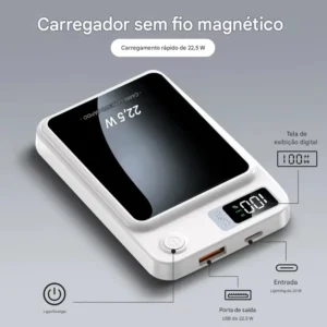 Carregador Portatil Magsafe 10000mah Power Bank Indução