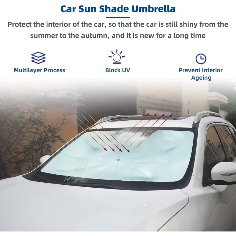 Guarda Sol Para Carro Para-brisa Protetor Térmico Retrátil - Imagem 5