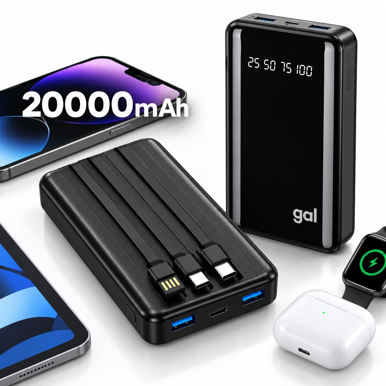 Carregador Portatil Power Bank 20000mah Lanterna Favo Mel