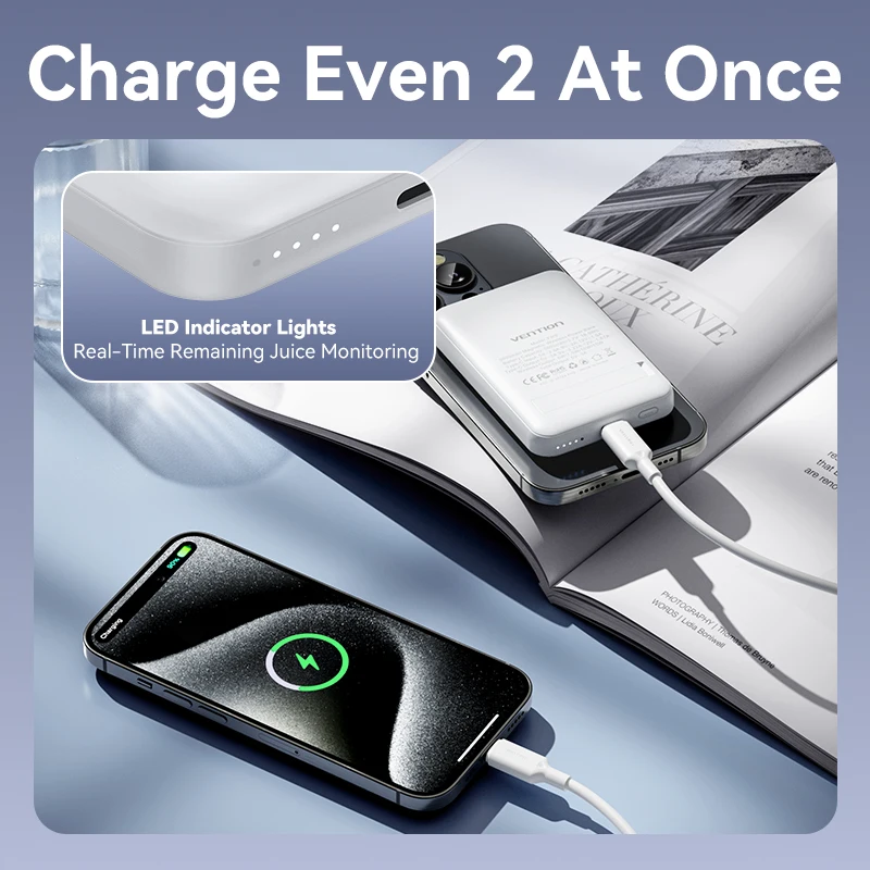 Carregador Portatil Magsafe Vention 5000mah Power Bank 20w - Imagem 4